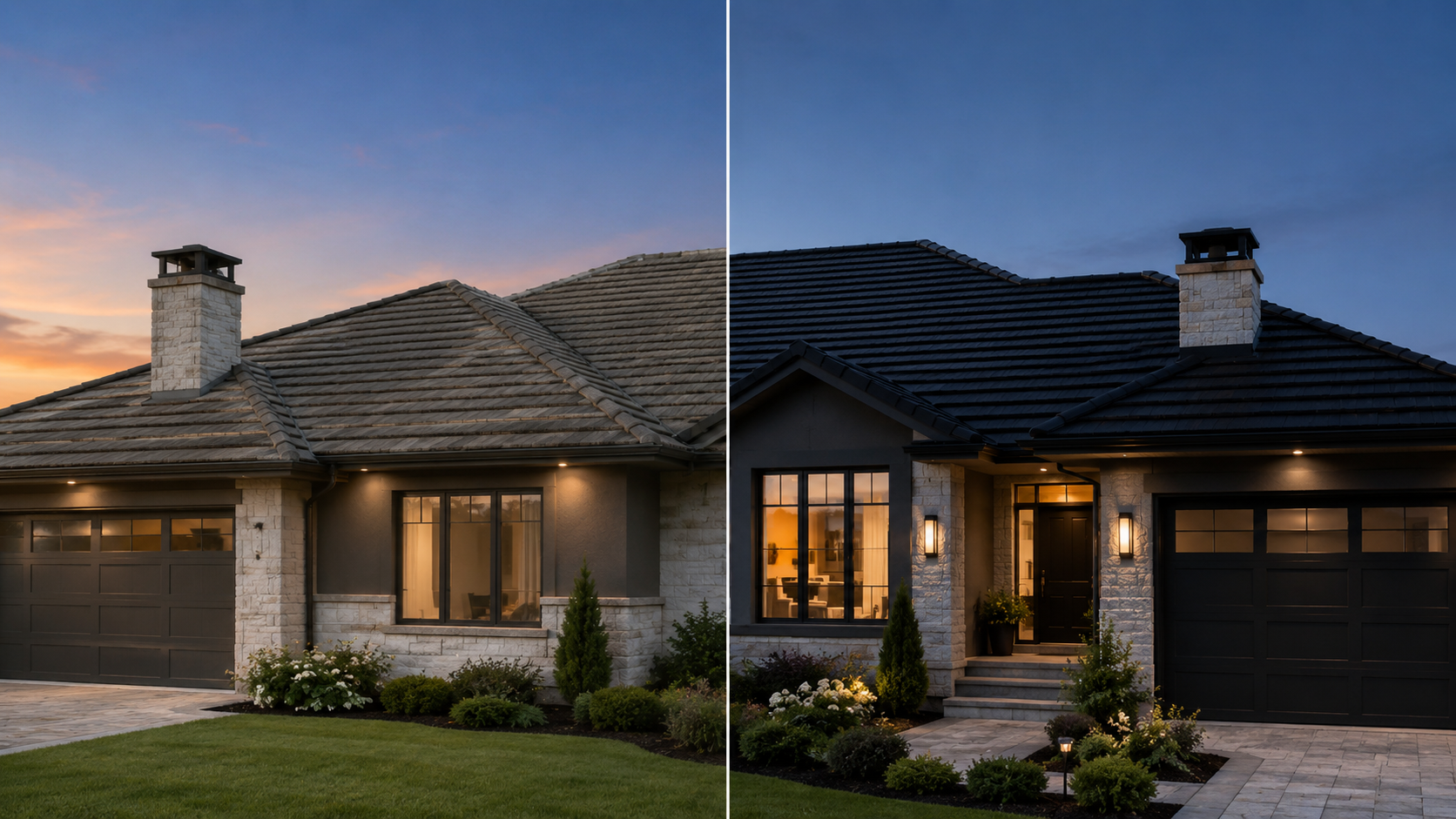 Before and after attic conversion with Velux skylights Brisbane